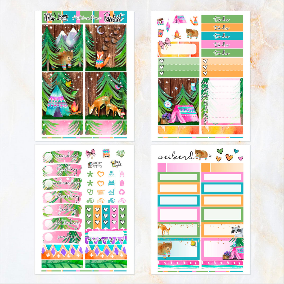 Fall Days - POCKET Mini Weekly Kit Planner stickers – Jump To It Designs