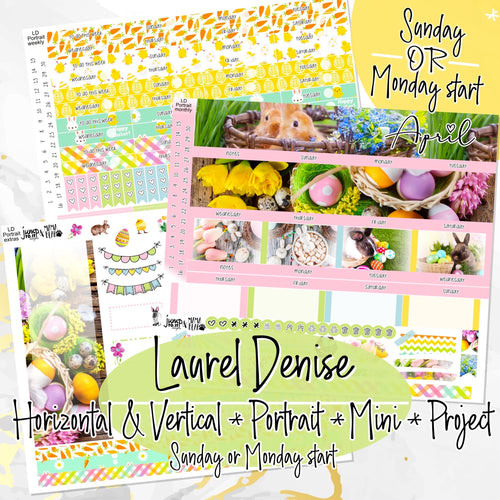 April Easter Days - Laurel Denise Planner stickers - Portrait, Mini, Vertical, Horizontal & Project