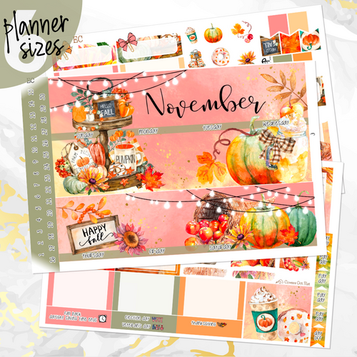 November Thanksgiving Bliss monthly - Erin Condren Vertical Horizontal 7