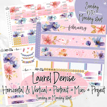 Load image into Gallery viewer, February Floral Romance - Laurel Denise Planner stickers - Portrait, Mini, Vertical, Horizontal &amp; Project