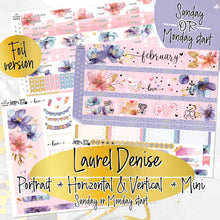 Load image into Gallery viewer, February Floral Romance FOIL - Laurel Denise Planner stickers - Portrait, Mini, Vertical, Horizontal &amp; Project