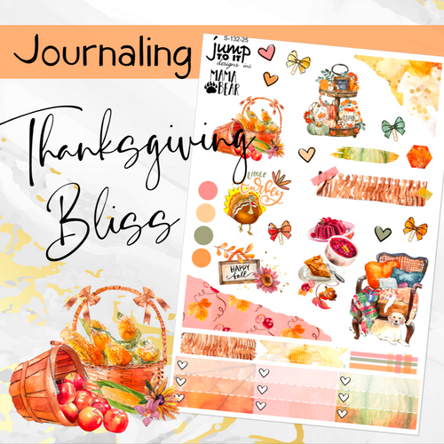 Thanksgiving Bliss JOURNAL sheet - planner stickers          (S-132-25)