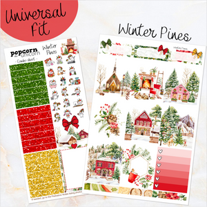 Winter Pines Christmas - weekly kit Erin Condren Vertical Horizontal, Happy Planner Classic