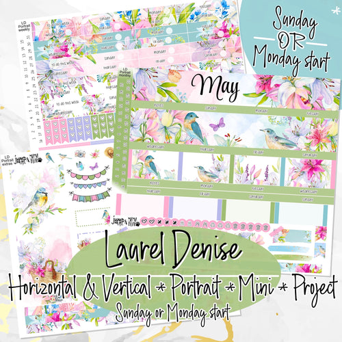 May Spring Bouquet - Laurel Denise Planner stickers - Portrait, Mini, Vertical, Horizontal & Project