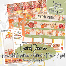 Load image into Gallery viewer, Sweet September - Laurel Denise Planner stickers - Portrait, Mini, Vertical, Horizontal &amp; Project