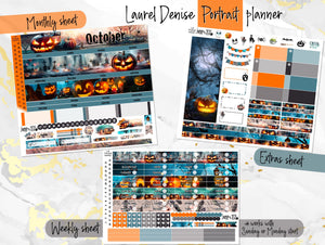 October Fright Night Halloween - Laurel Denise Planner stickers - Portrait, Mini, Vertical, Horizontal & Project