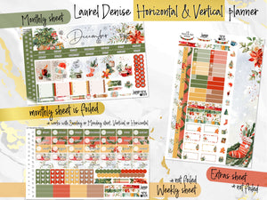 December Cozy Night Christmas FOIL - Laurel Denise Planner stickers - Portrait, Mini, Vertical, Horizontal & Project