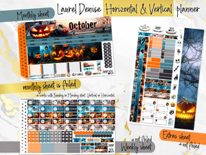 October Fright Night FOIL - Laurel Denise Planner stickers - Portrait, Mini, Vertical, Horizontal & Project