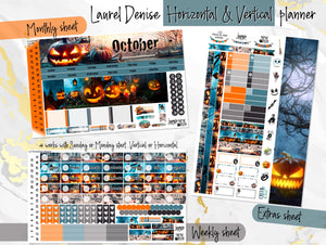 October Fright Night Halloween - Laurel Denise Planner stickers - Portrait, Mini, Vertical, Horizontal & Project