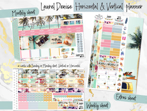 August - Laurel Denise Planner stickers - Portrait, Mini, Vertical, Horizontal & Project