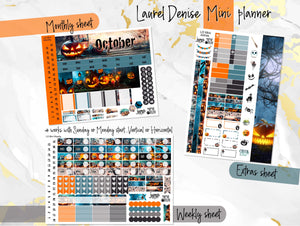 October Fright Night Halloween - Laurel Denise Planner stickers - Portrait, Mini, Vertical, Horizontal & Project