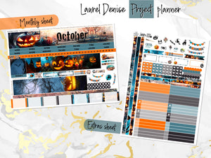 October Fright Night Halloween - Laurel Denise Planner stickers - Portrait, Mini, Vertical, Horizontal & Project