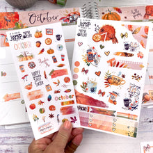 Load image into Gallery viewer, October Pumpkin Spice JOURNAL sheet - planner stickers          (S-132-24)