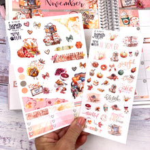 Load image into Gallery viewer, November Thanksgiving Bliss Deco sheet - planner stickers          (S-109-11)