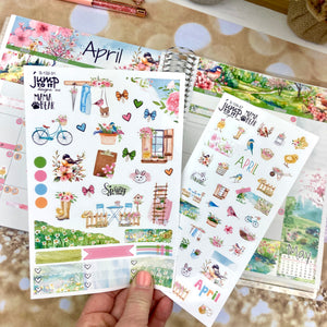 April Spring Fever JOURNAL sheet - planner stickers          (S-132-31)