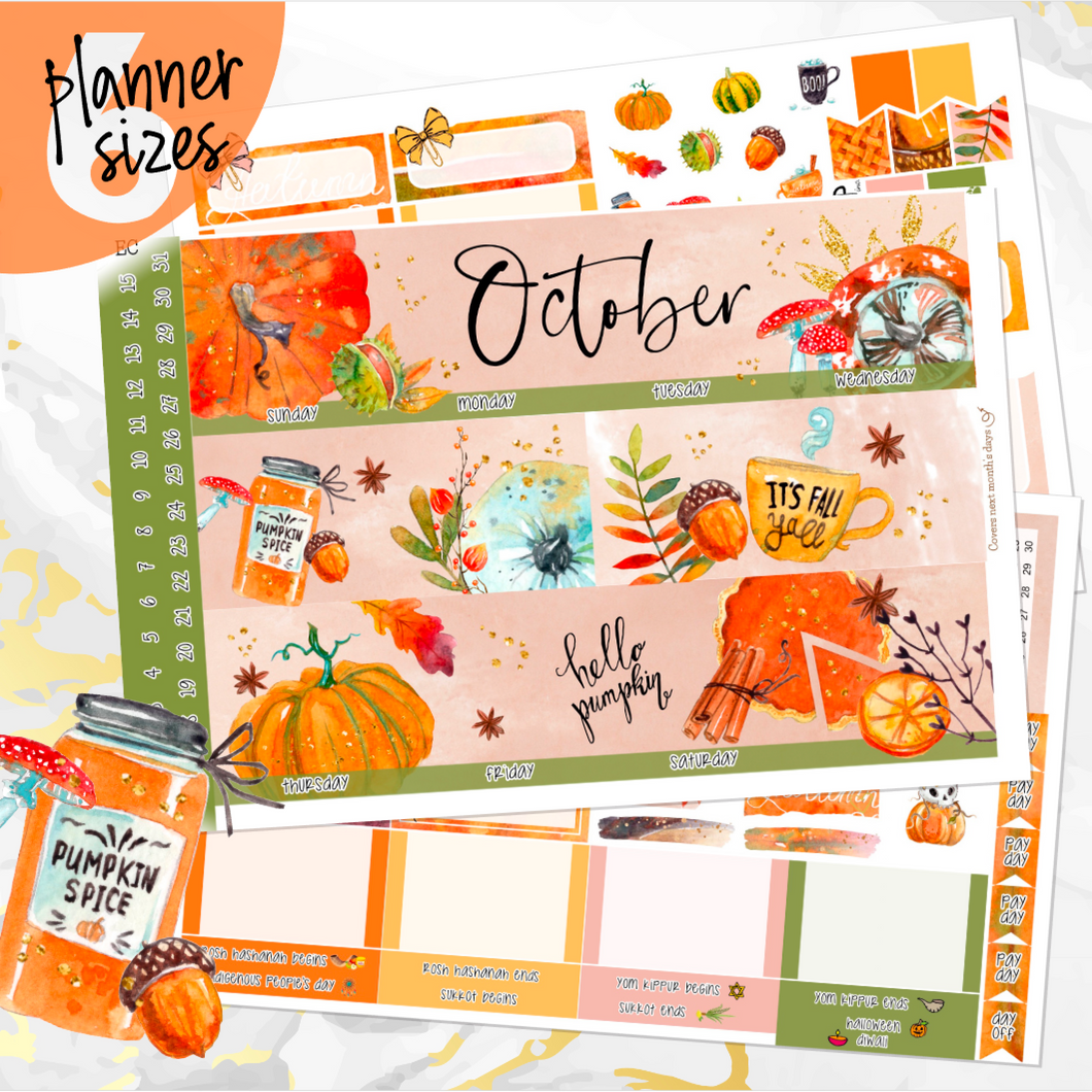 October Pumpkin Spice '24 monthly - Erin Condren Vertical Horizontal 7