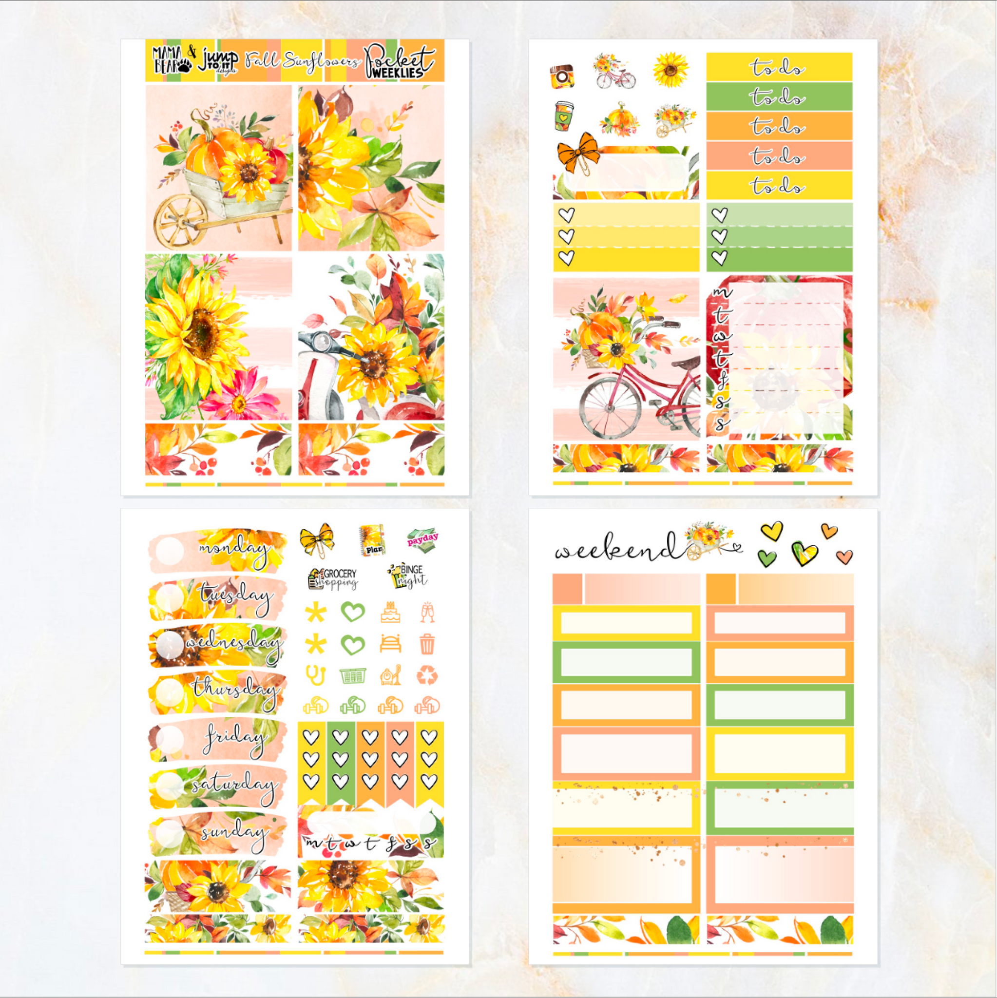 Gold Office - POCKET Mini Weekly Kit Planner stickers – Jump To It Designs