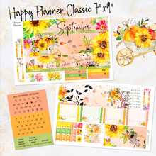 Load image into Gallery viewer, September Sunflowers FOILED monthly - Erin Condren Vertical Horizontal 7&quot;x9&quot;, Happy Planner Classic, Mini &amp; Big