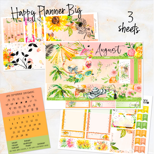 September Sunflowers FOILED monthly - Erin Condren Vertical Horizontal 7"x9", Happy Planner Classic, Mini & Big