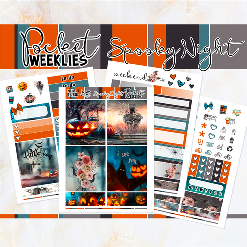 Spooky Night Halloween - POCKET Mini Weekly Kit Planner stickers