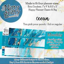 Load image into Gallery viewer, OCEAN - The Nitty Gritty Monthly-Any Month-Erin Condren 7x9 8.5x11 Happy Planner Classic &amp; Big