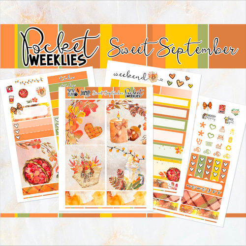 Sweet September - POCKET Mini Weekly Kit Planner stickers