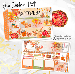 Sweet September monthly - Erin Condren Vertical Horizontal 7"x9", Happy Planner Classic, Mini & Big