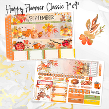 Load image into Gallery viewer, Sweet September FOILED monthly - Erin Condren Vertical Horizontal 7&quot;x9&quot;, Happy Planner Classic, Mini &amp; Big