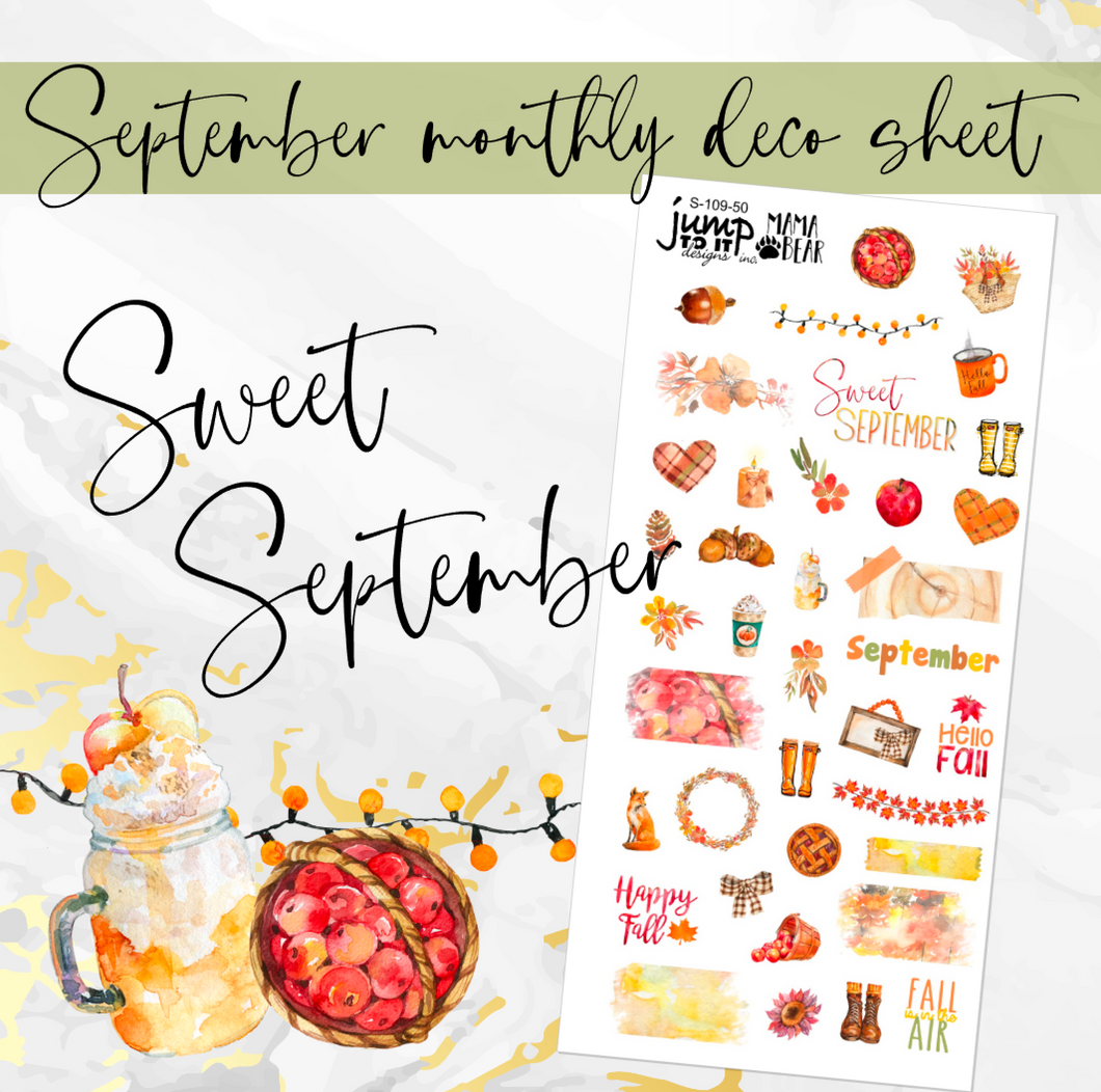 Sweet September Deco sheet - planner stickers          (S-109-50)