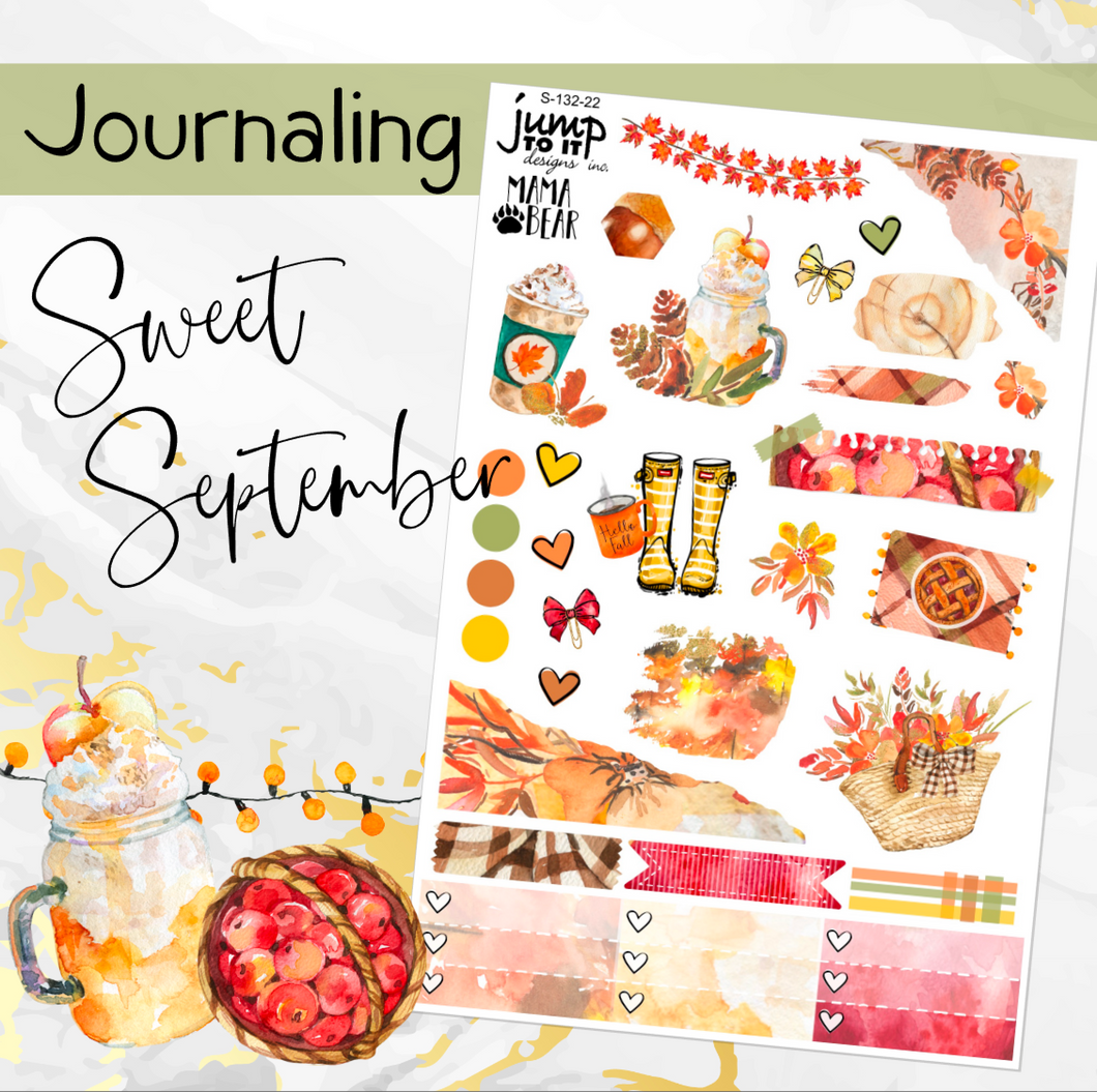 Sweet September JOURNAL sheet - planner stickers          (S-132-23)