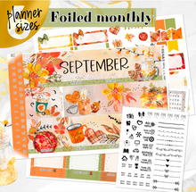 Load image into Gallery viewer, Sweet September FOILED monthly - Erin Condren Vertical Horizontal 7&quot;x9&quot;, Happy Planner Classic, Mini &amp; Big