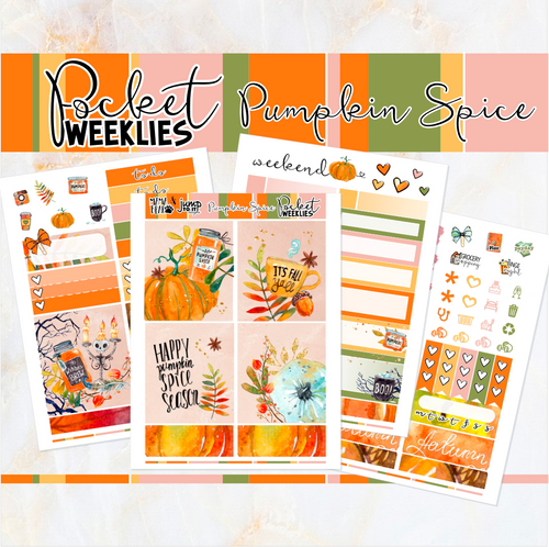 October Pumpkin Spice - POCKET Mini Weekly Kit Planner stickers