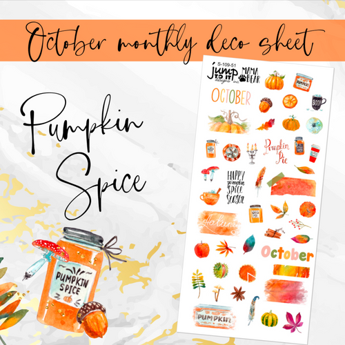 Pumpkin Spice Deco sheet - planner stickers          (S-109-51)