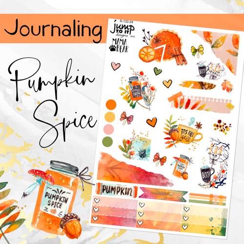 October Pumpkin Spice JOURNAL sheet - planner stickers          (S-132-24)