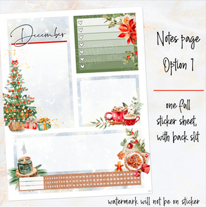 December Cozy Night Christmas Notes monthly sticker - Erin Condren Vertical Horizontal 7"x9", Happy Planner Classic, Mini & Big