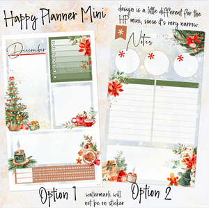 December Cozy Night Christmas Notes monthly sticker - Erin Condren Vertical Horizontal 7"x9", Happy Planner Classic, Mini & Big