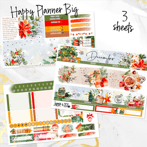 December Cozy Night '24 Christmas FOILED monthly - Erin Condren Vertical Horizontal 7"x9", Happy Planner Classic, Mini & Big