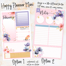 Load image into Gallery viewer, February Floral Romance Notes monthly sticker - Erin Condren Vertical Horizontal 7&quot;x9&quot;, Happy Planner Classic, Mini &amp; Big