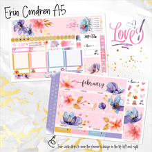 Load image into Gallery viewer, February Floral Romance monthly - Erin Condren Vertical Horizontal 7&quot;x9&quot;, Happy Planner Classic, Mini &amp; Big