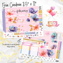 Load image into Gallery viewer, February Floral Romance monthly - Erin Condren Vertical Horizontal 7&quot;x9&quot;, Happy Planner Classic, Mini &amp; Big