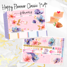 Load image into Gallery viewer, February Floral Romance monthly - Erin Condren Vertical Horizontal 7&quot;x9&quot;, Happy Planner Classic, Mini &amp; Big