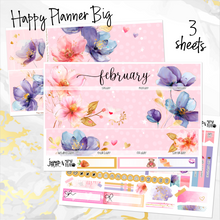 Load image into Gallery viewer, February Floral Romance monthly - Erin Condren Vertical Horizontal 7&quot;x9&quot;, Happy Planner Classic, Mini &amp; Big