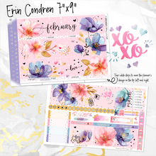 Load image into Gallery viewer, February Floral Romance monthly - Erin Condren Vertical Horizontal 7&quot;x9&quot;, Happy Planner Classic