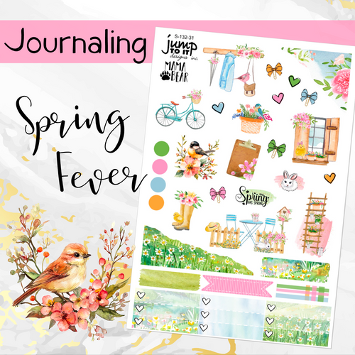 April Spring Fever JOURNAL sheet - planner stickers          (S-132-31)