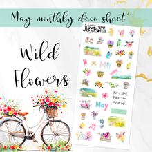 Load image into Gallery viewer, May Wild Flowers Deco sheet - planner stickers          (S-109-58)