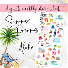 Load image into Gallery viewer, Aloha/Summer Dreams Deco sheet - planner stickers          (S-109-6)