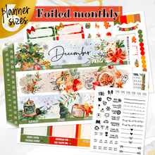 Load image into Gallery viewer, December Cozy Night &#39;24 Christmas FOILED monthly - Erin Condren Vertical Horizontal 7&quot;x9&quot;, Happy Planner Classic, Mini &amp; Big