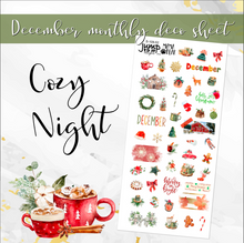 Load image into Gallery viewer, Cozy Night Christmas Deco sheet - planner stickers          (S-109-52)