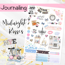 Load image into Gallery viewer, January Midnight Kisses NYE JOURNAL sheet - planner stickers          (S-132-27)