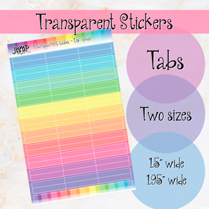 Transparent Dots, Tabs, Banners & Page Flags Planner Stickers    T-102/103/104/105